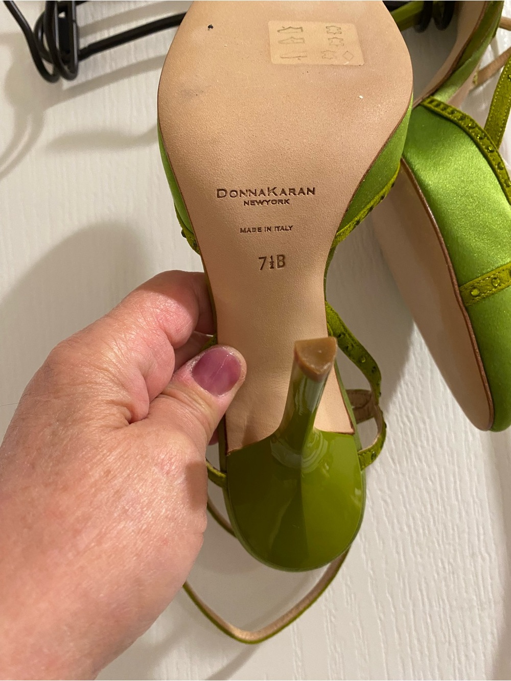 Donna Karan Lime Green Lace-Up Heels - Picture 4 of 7